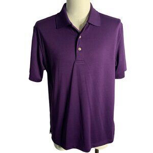 Grand Slam Golf Athletic Polo Shirt M Purple Air Flow Short Sleeve Button Collar